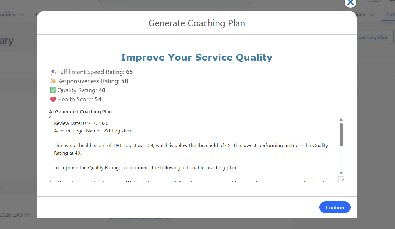 Coaching Plan Screen